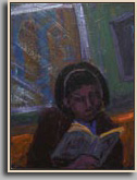 READER ON THE SUBWAY   2006   acrylic/canvas   24" x 18"